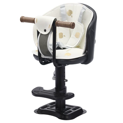 Motorcycle Child Safety Stool, Electric car child seat - black-brown-armrest-seat-cushion