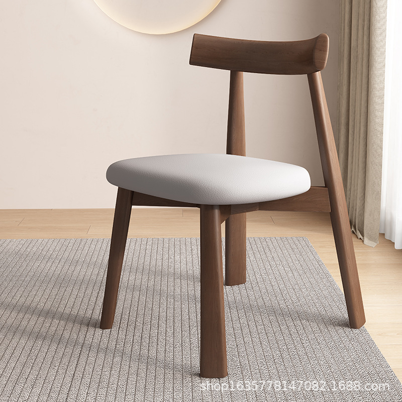 silla de comedor de madera maciza moderna simple, silla de respaldo de restaurante nórdico, estudio, mesa de comedor de hotel, taburetes, fábrica de origen