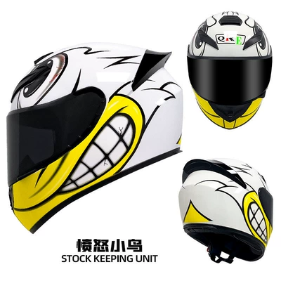 Motosiklet kaskı (dəbilqə) — Men and Women, Winter Electric Bike - angry-birds-black-lenses-s55-56cm