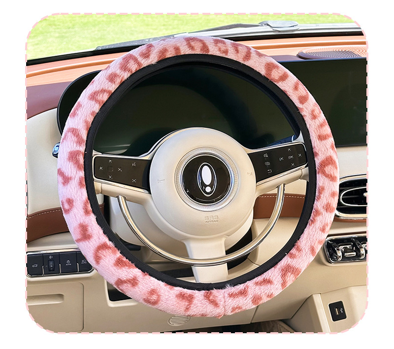 Cross-Border New Car Steering Wheel Cover Plush Warm Car Anti-Slip Steering Wheel Protective Cover Winter Anti-Freeze Handle Cover