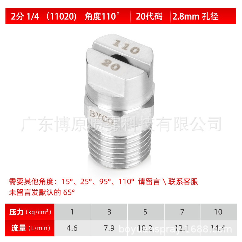 2 포인트 1/4(11020)110 도 20 코드 2.8mm 구멍