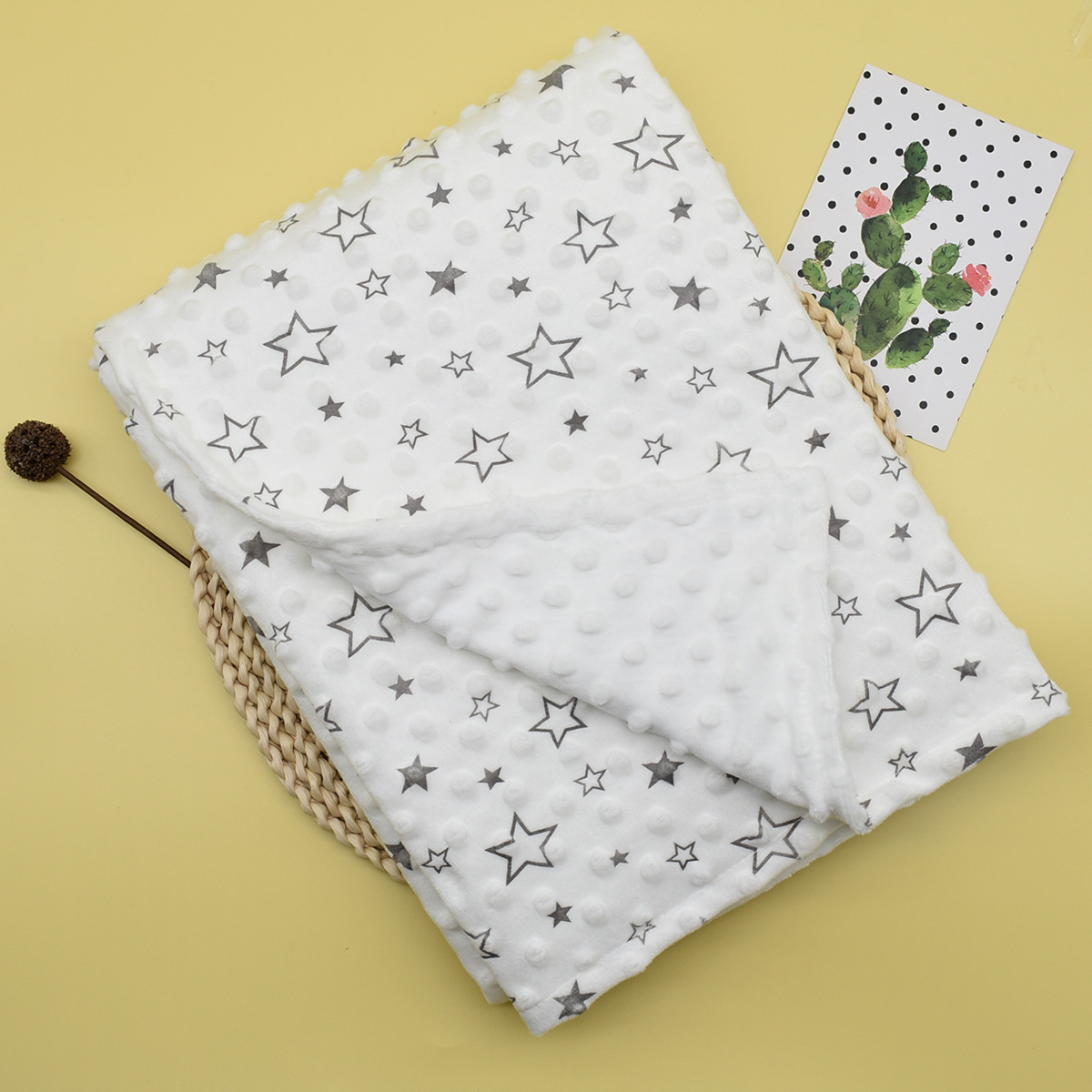 Printed five-pointed star bean blanket