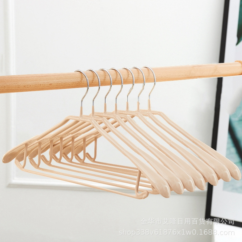 Percha de hombro ancho recubierto de plástico albaricoque