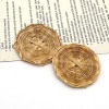 Ratto -edited round jewelry accessories DIY bamboo head earrings Pendant natural rattan woven crafts