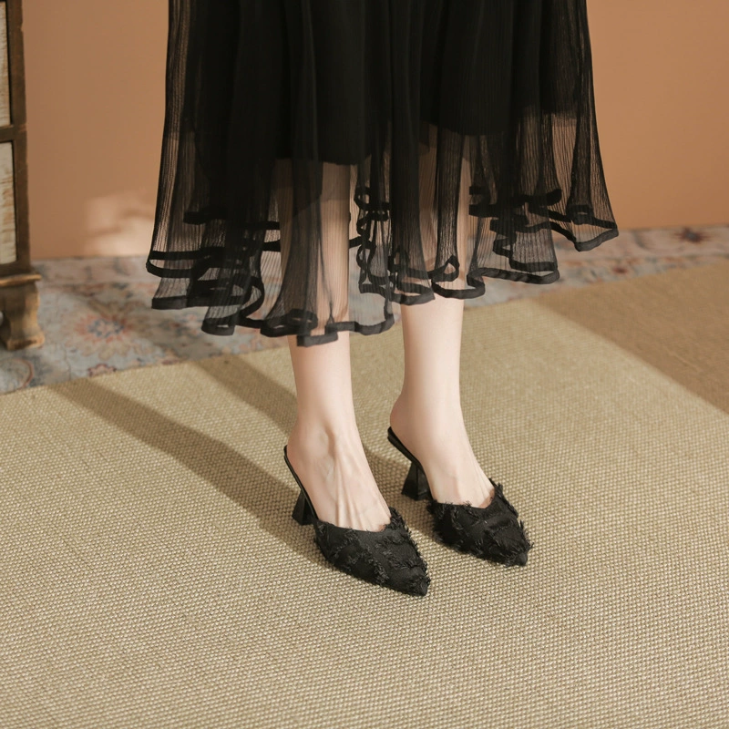 6777-3 Maomaoge small fragrance style thin heel pointed toe temperament light luxury old money style new spring shoes versatile high heels for women