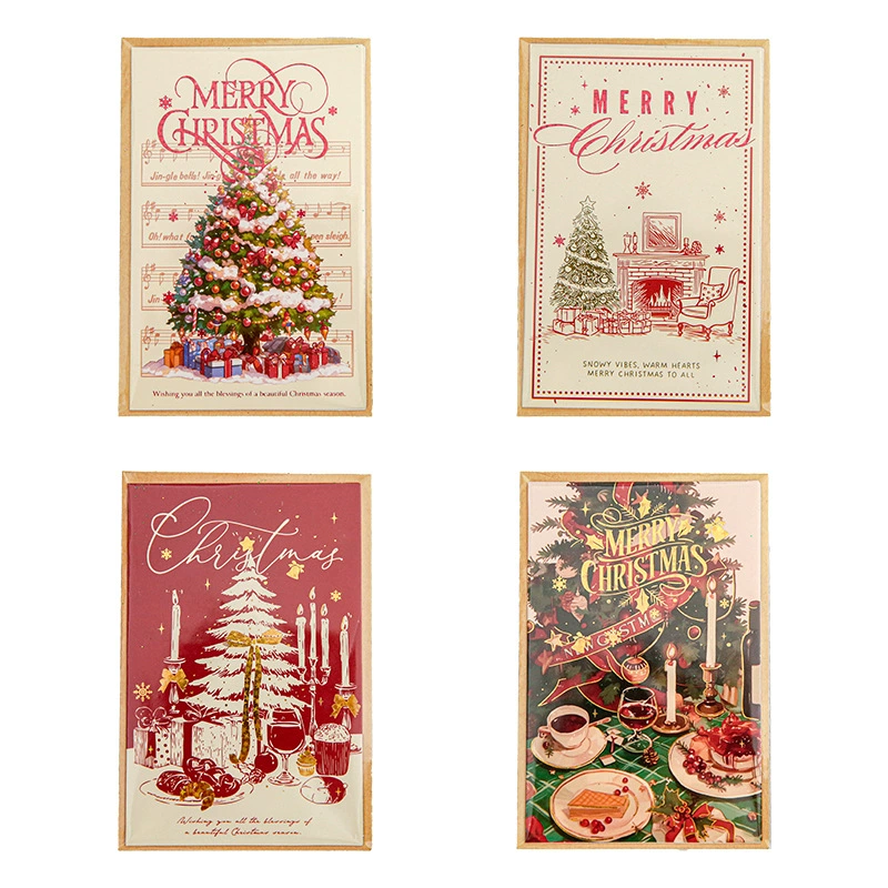 Mr. Paper Rectangular Greeting Card Christmas Candlelight Ode Series Birthday Thank You Expression Handbook Decoration Blessing Greeting Card
