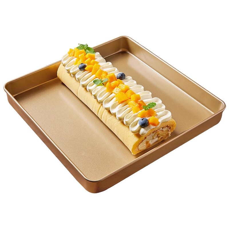 28×28 Square Baking Pan Cake Roll Towel Mold Oven Household Non-stick Snowflake Crisp Plate Baking Wholesale