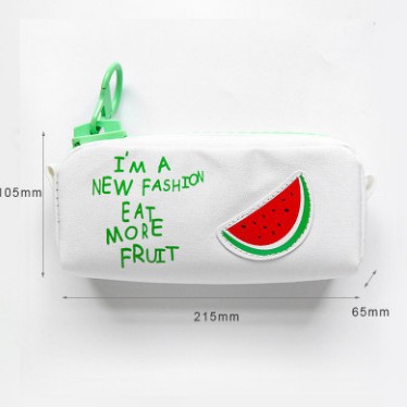 Japonés y coreano papelería creativa simple lindo esquina animal pu cuero personalidad gran cremallera estudiante lápiz caso lienzo de gran capacidad