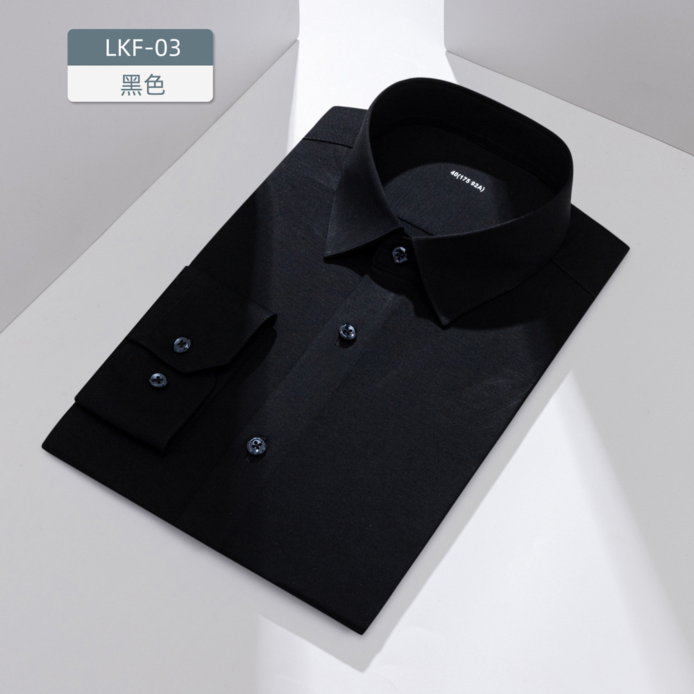 Camisas personalizadas privadas de seda de jade de alta calidad de algodón de punto de cuatro lados para hombres de manga larga 100 camisas de alta elasticidad