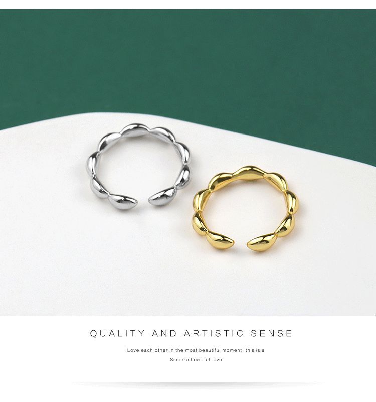 Korean version of the oliveshaped ring design sense geometric open ring wholesalepicture4