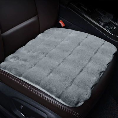 Wool pad winter plush car single piece - seat-cushion-gray