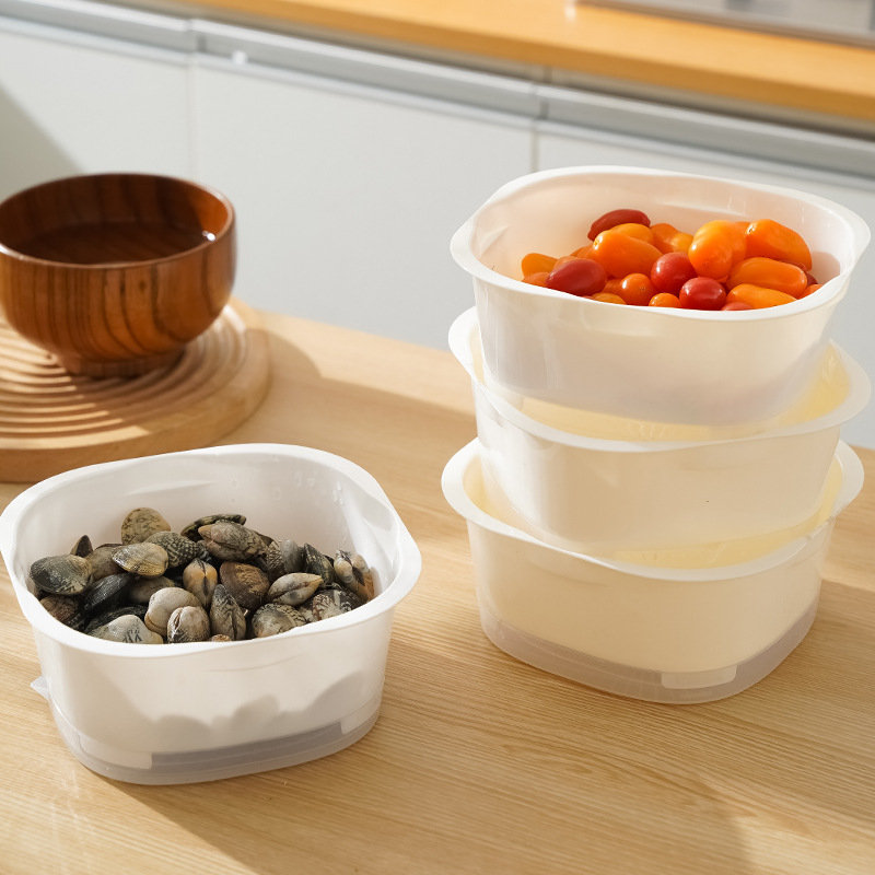 Cesta de drenaje cuadrada Cesta de verduras de cocina Cesta de frutas gruesas para lavar verduras