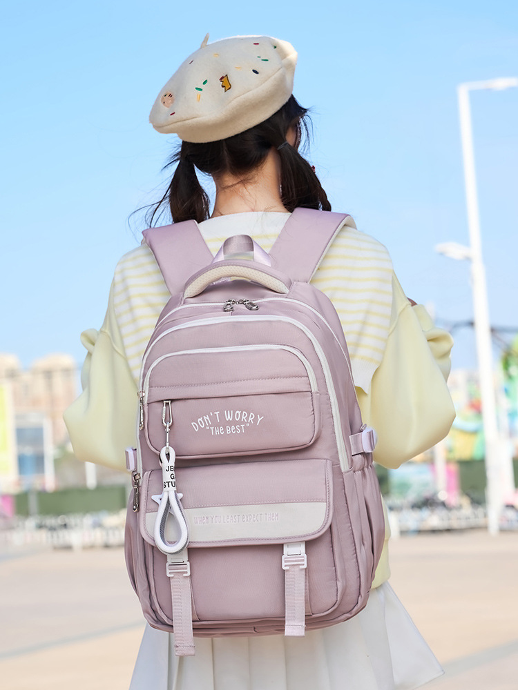 Nueva mochila para estudiantes de secundaria, mochila para estudiantes universitarios liviana de viaje de gran capacidad para mujeres, mochila para estudiantes de secundaria informal y simple