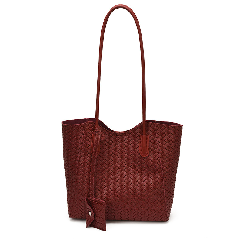 Bolso de mujer 2026 nuevo estilo transfronterizo de alta calidad tejido de moda canasta de verduras de hombro bajo la axila bolso de madre