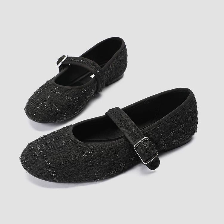 2025 New Flat Shoes for Women, French Style Shallow Mouth New Shoes, Retro New One-Line Buckle Soft-Soled Ballet Shoes