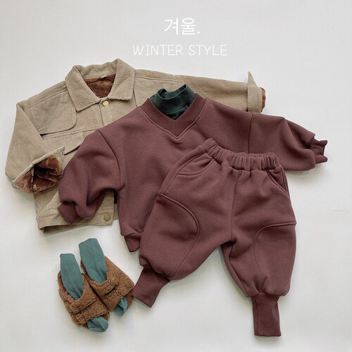 High-quality Korean style children's fine striped velvet jackets for boys and girls, lapel velvet jackets, work clothes, thickened warm jackets, trendy
