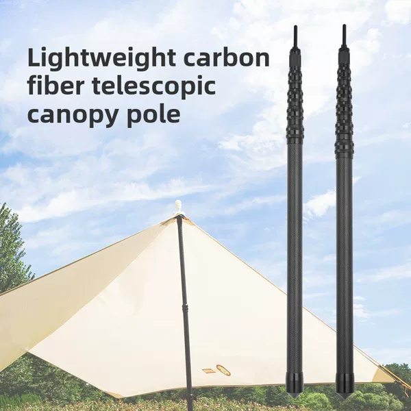 2.4 meters carbon canopy pole thick telescopic positioning carbon fiber tent pole support pole portable holder accessories