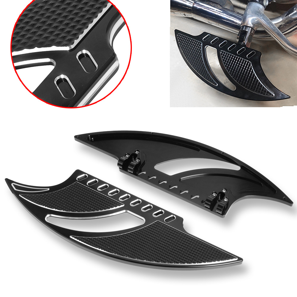 Suitable for Harley Glide Softail Modified Foot Pedals, Front and Rear Large Foot Pedals, Front Driver's and Rear Passenger's Foot Pedals, Anti-Slip
