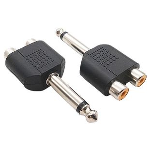 6.5mm to double Lotus audio cable adapter audio amplifier microphone guitar mixer one-two plug