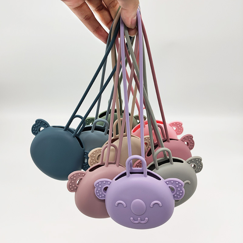 Chupete bolsa de almacenamiento bebé chupete de silicona de calidad alimentaria bebé dibujos animados mordedura música chupete bolsa