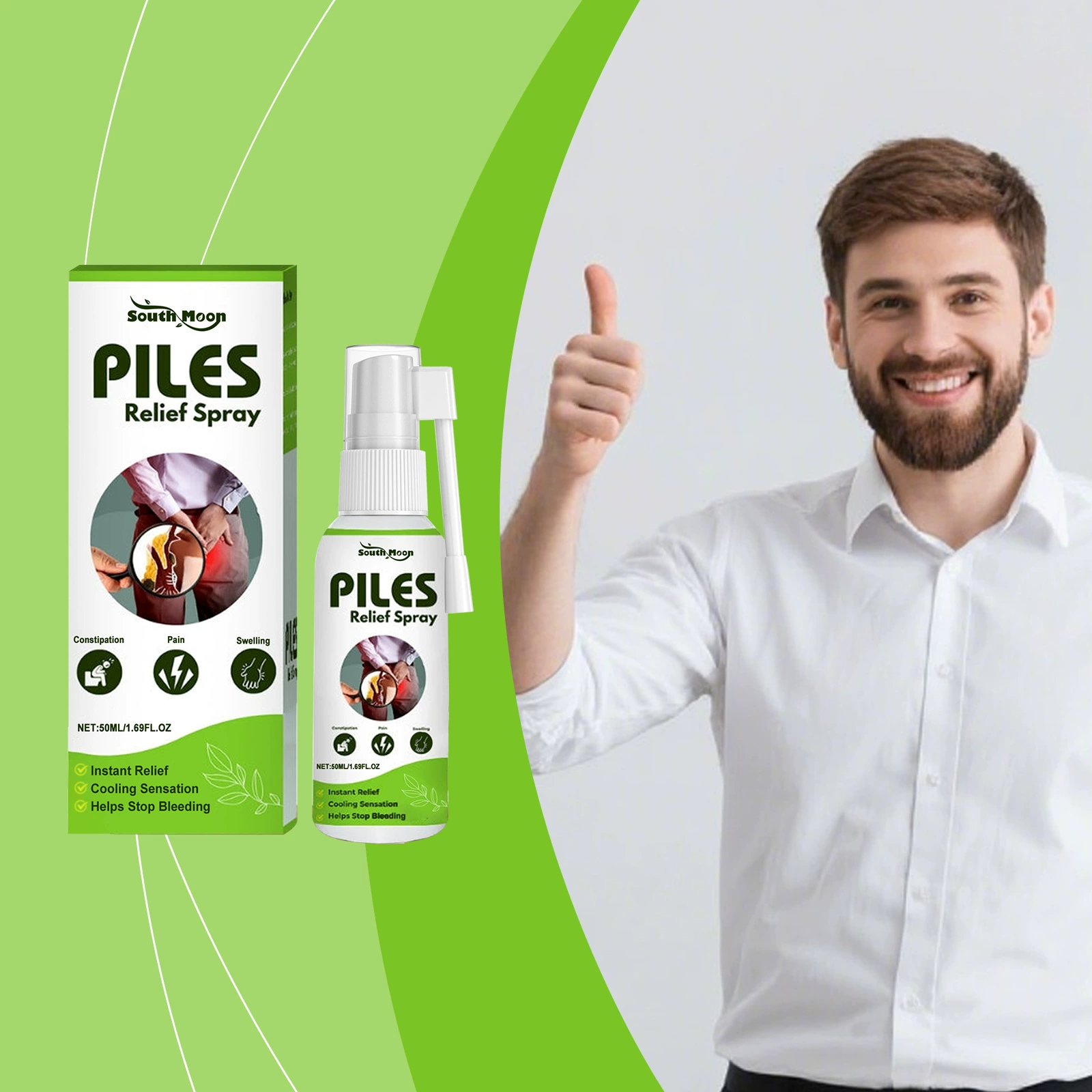 Спрей для анального ухода SOUTH MOON, мягкая формула, ежедневное наружное применение, уход за телом, спрей для комфорта в анальной области