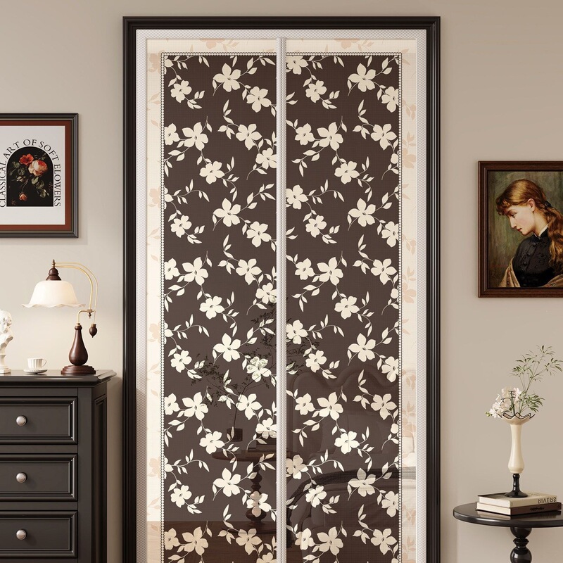French-style mosquito-proof door curtain, partition curtain, bedroom magnetic self-absorbing magic tape screen, privacy blocking curtain