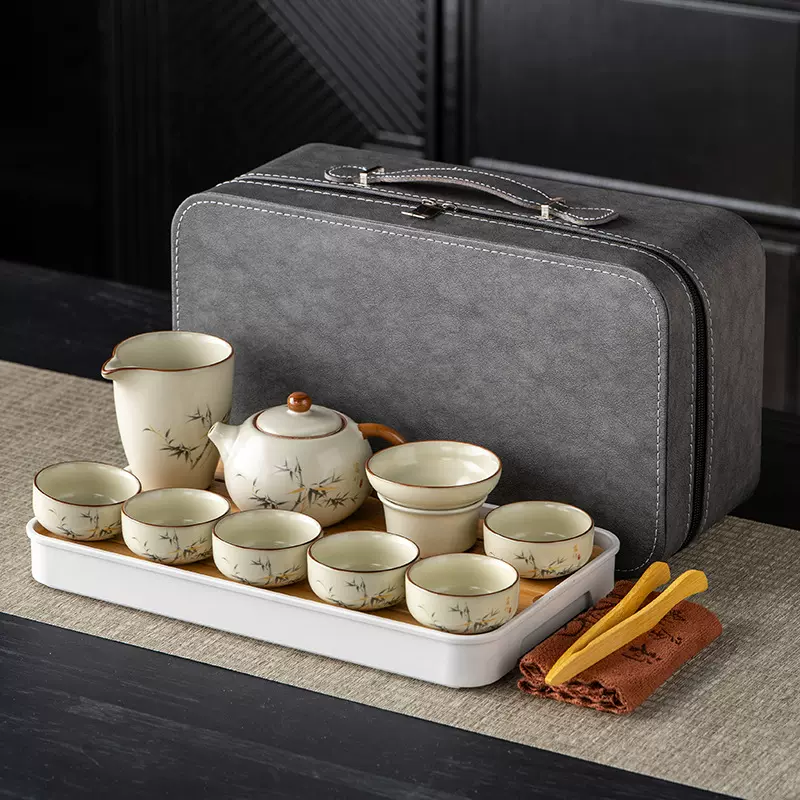 旅行茶具套装户外露营便捷汝窑黄泡茶壶年会周年公司商务活动礼品