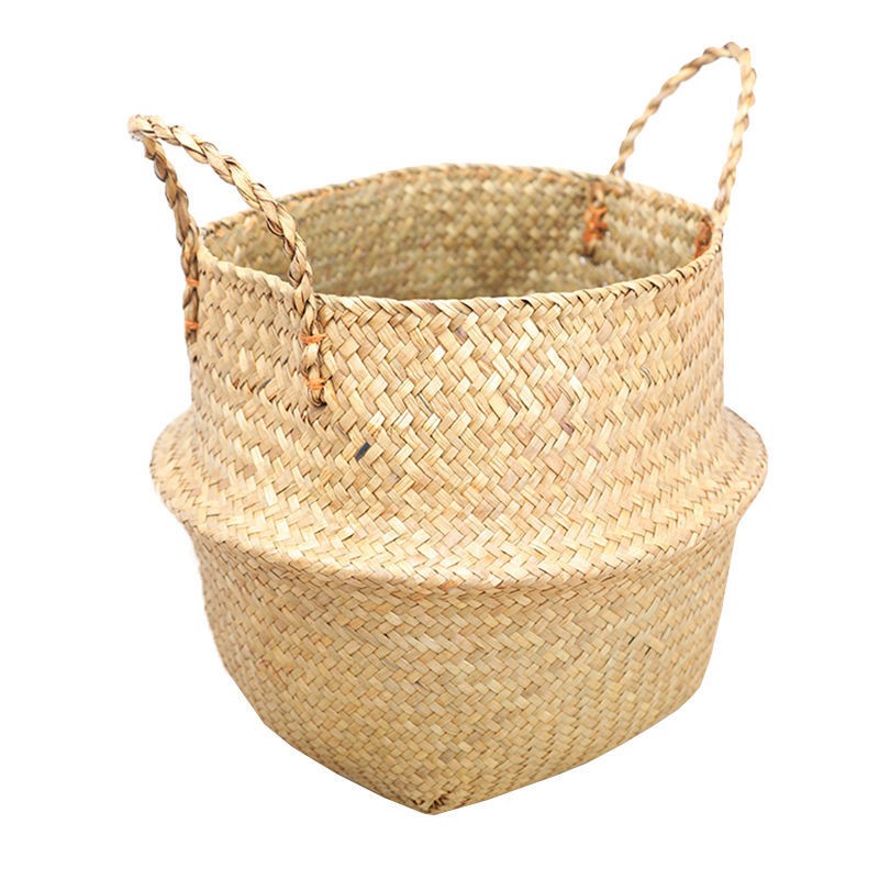 Alga nórdica cesta de flores tejidas maceta pájaro del paraíso Qin Ye Rong tortuga maceta de nuevo Ikea cesta de almacenamiento plegable grande