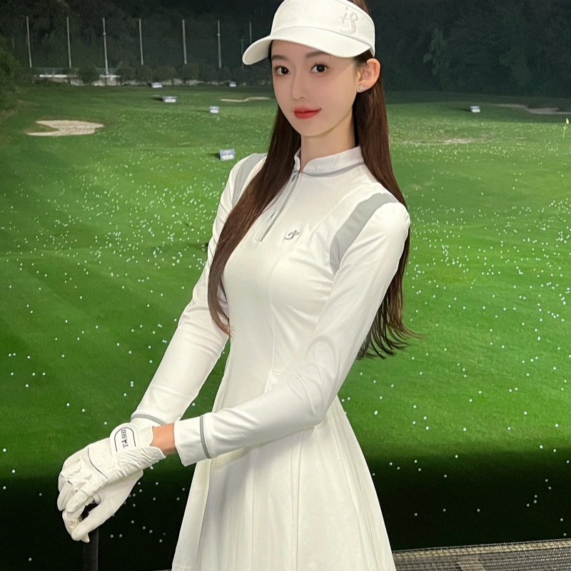 Tashi Golf Spring New Quick-Drying Elastic Slim Dress Long-Sleeved Golf Clothing Women's Tops Sports
