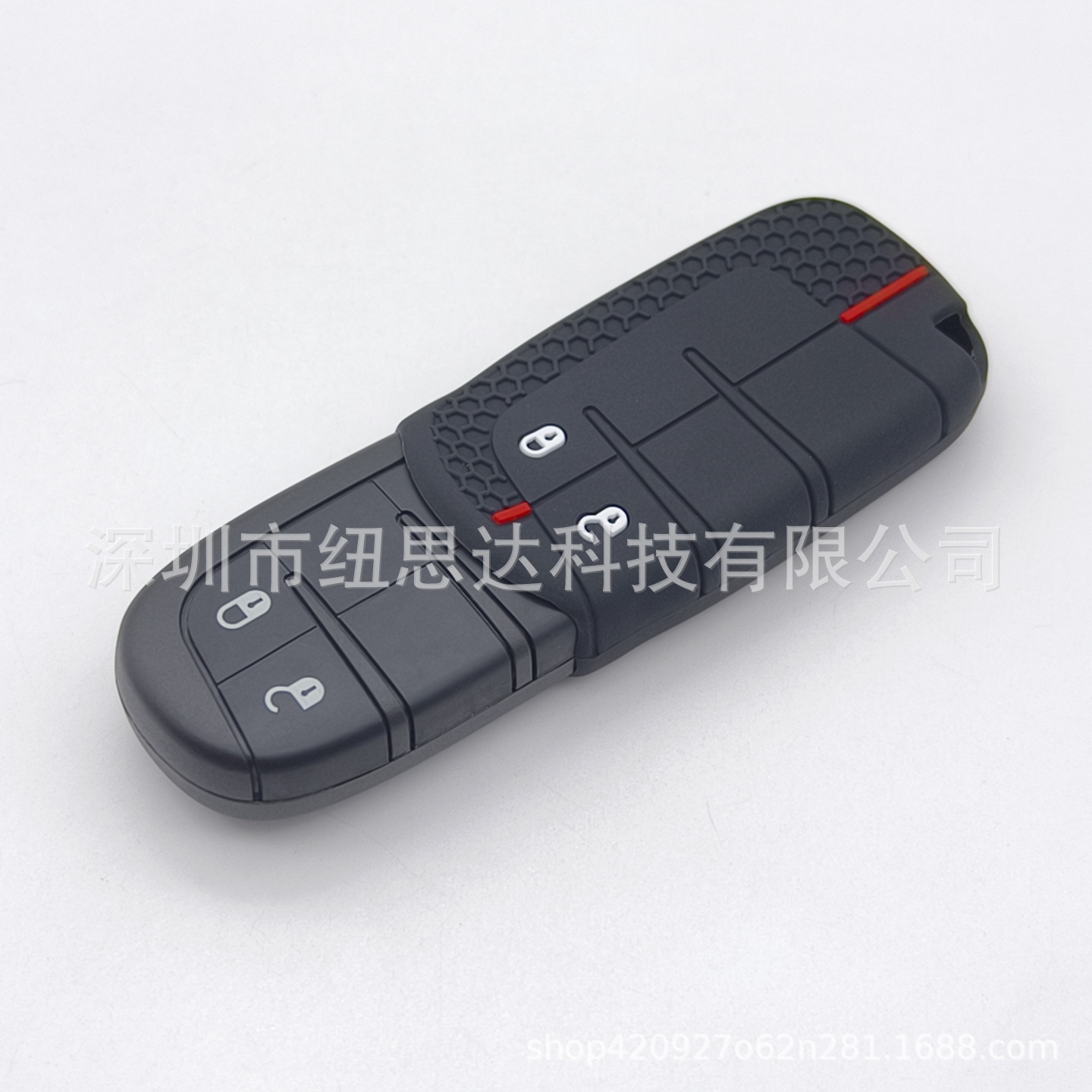 Suitable for 2-Button Chrysler Dodge Fiat Car Remote Control Key Hemisphere Pattern Soft Silicone Protective Cover