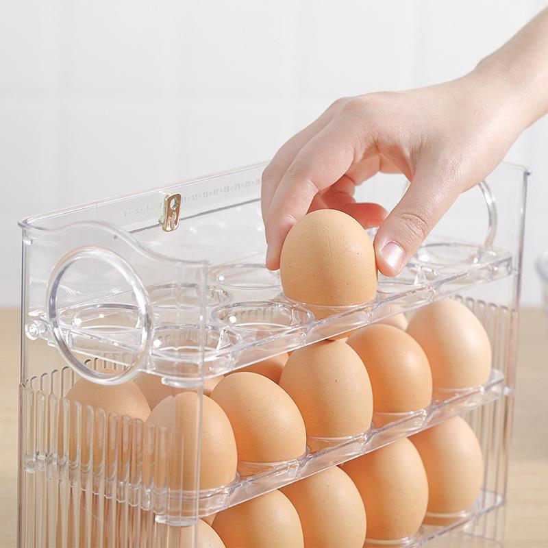 Huevera Giratoria para Puerta Lateral de Refrigerador PET con Volteo Automático para Cocina