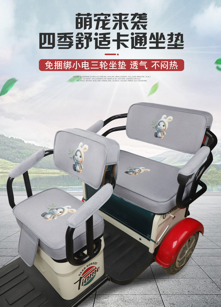 Yadi Dadian Jinpeng Aima Xinri Electric Tricycle Seat Cover Cushion, Universal for All Seasons, Thickened, Dirt-Resistant, and Wear-Resistant Seat Cushion