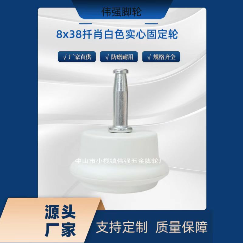 Factory Direct Sale 8X38 Solid White Fixed Wheel Computer Office Beauty Swivel Chair Caster Factory Direct Sale 8X38 Solid White Fixed Wheel Computer Office Beauty Swivel Chair Caster