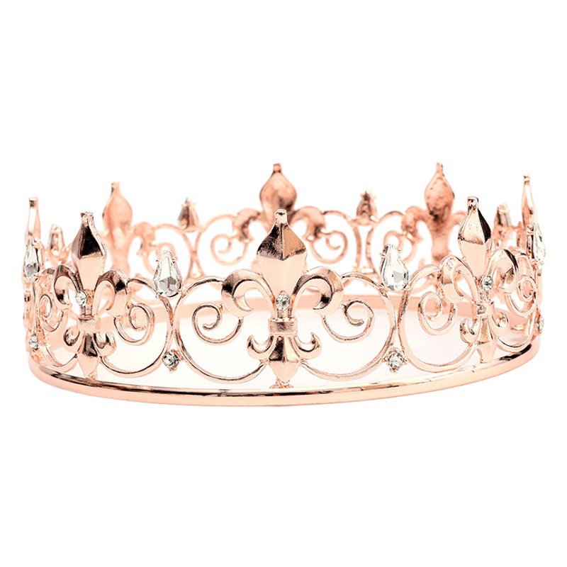 Los hombres de oro rey corona tocado adulto cumpleaños corona Halloween etapa ópera rendimiento unisex