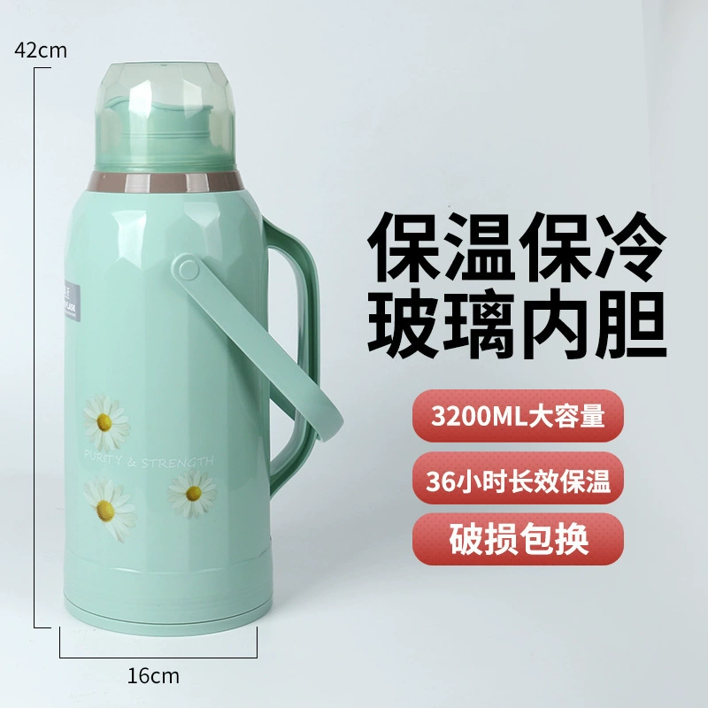 Capacious thermos for elementary school students for home use, glass liner