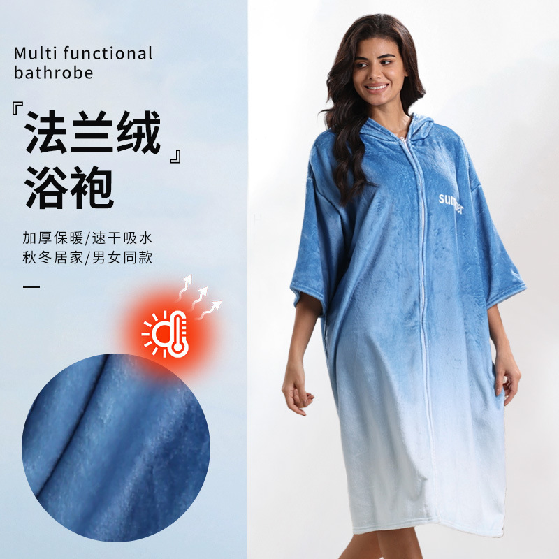 Cross-Border Autumn and Winter Warm Flannel Bathrobe for Adults, Beach Sun Protection Printed Full-Body Beach Absorbent Bath Towel, Customizable Cross-Border Autumn and Winter Warm Flannel Bathrobe for Adults, Beach Sun Protection Printed Full-Body Beach Absorbent Bath Towel, Customizable