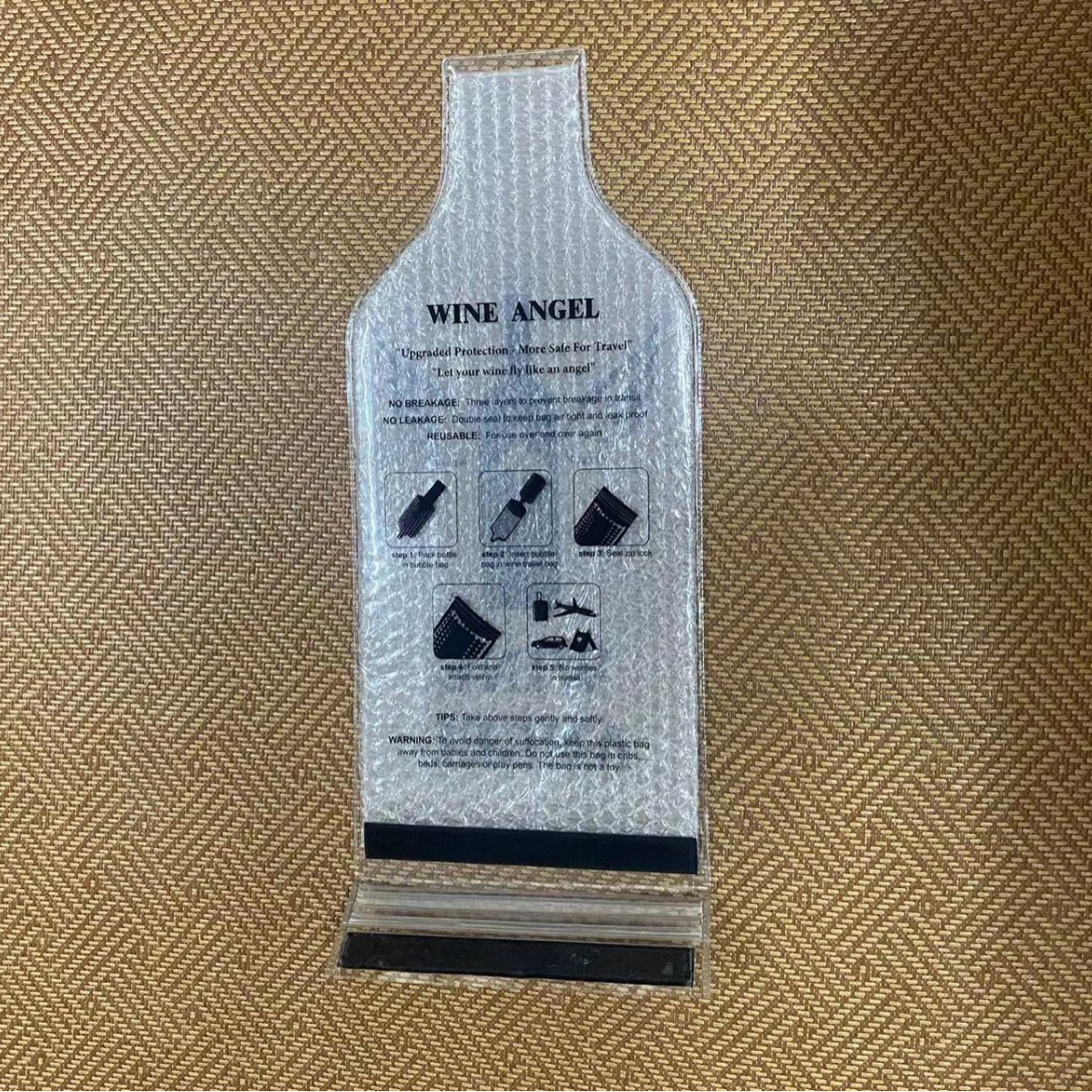 Cubierta protectora de viaje de vino tinto portátil resistente a las caídas a prueba de fugas botella de vino protección expresa bolsa de burbuja bolsa de vino de viaje bolsa de PVC