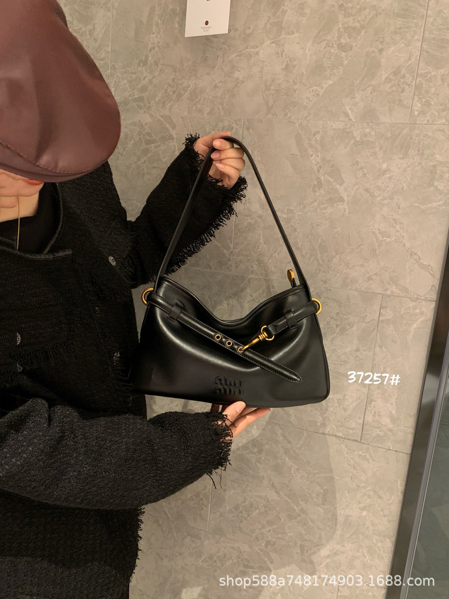 Vintage Genuine Leather Underarm Bag Small Square Bag For Women High-End Niche Retro Bag Commuter Shoulder Bag Large Capacity Tote - Thumbnail 7