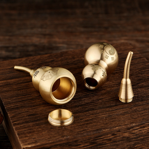 Pure brass gourd ornaments small gourd pendant keychain pendant accessories openable lid pendant gift wholesale