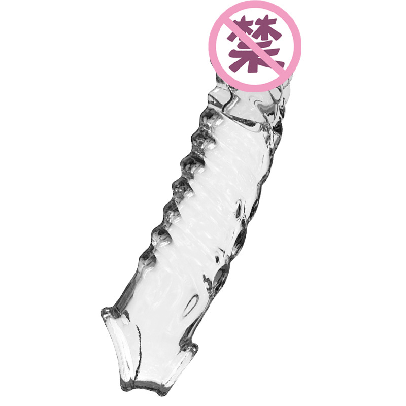 Vibrating Lock-On Penis Sleeve Extender, TPE Male Delay Sleeve, Manual Control — detail image 17