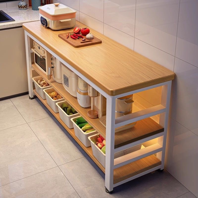 주방 보관 랙 바닥 다층 절단 테이블 다기능 저장 랙 오븐 전자 레인지 주방 캐비닛 랙