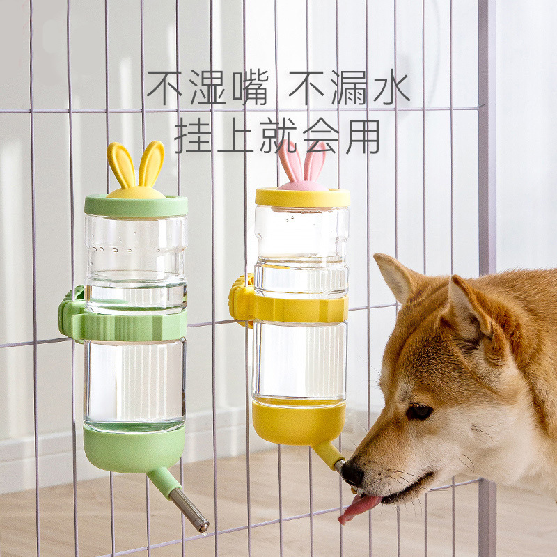 Mascota jaula colgante fuente de agua potable boca no húmeda gato perro alimentador de agua potable jaula colgante hervidor de agua suministros para mascotas al por mayor