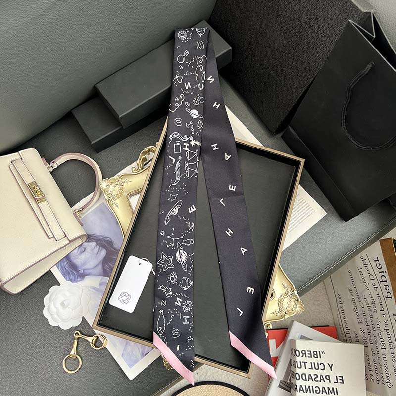 D versión alta 18 mm bufandas de seda cinta cinta delgada correa de pelo larga decoración pequeña bufandas animales de la selva H