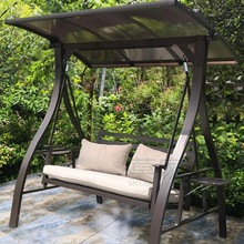 莫家秋千户外庭院太阳能灯摇椅阳台室外休闲吊椅家用别墅荡秋千w&