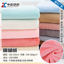 现货单双面素色珊瑚绒布料 秋冬睡衣家居服毛毯玩具法兰绒面料