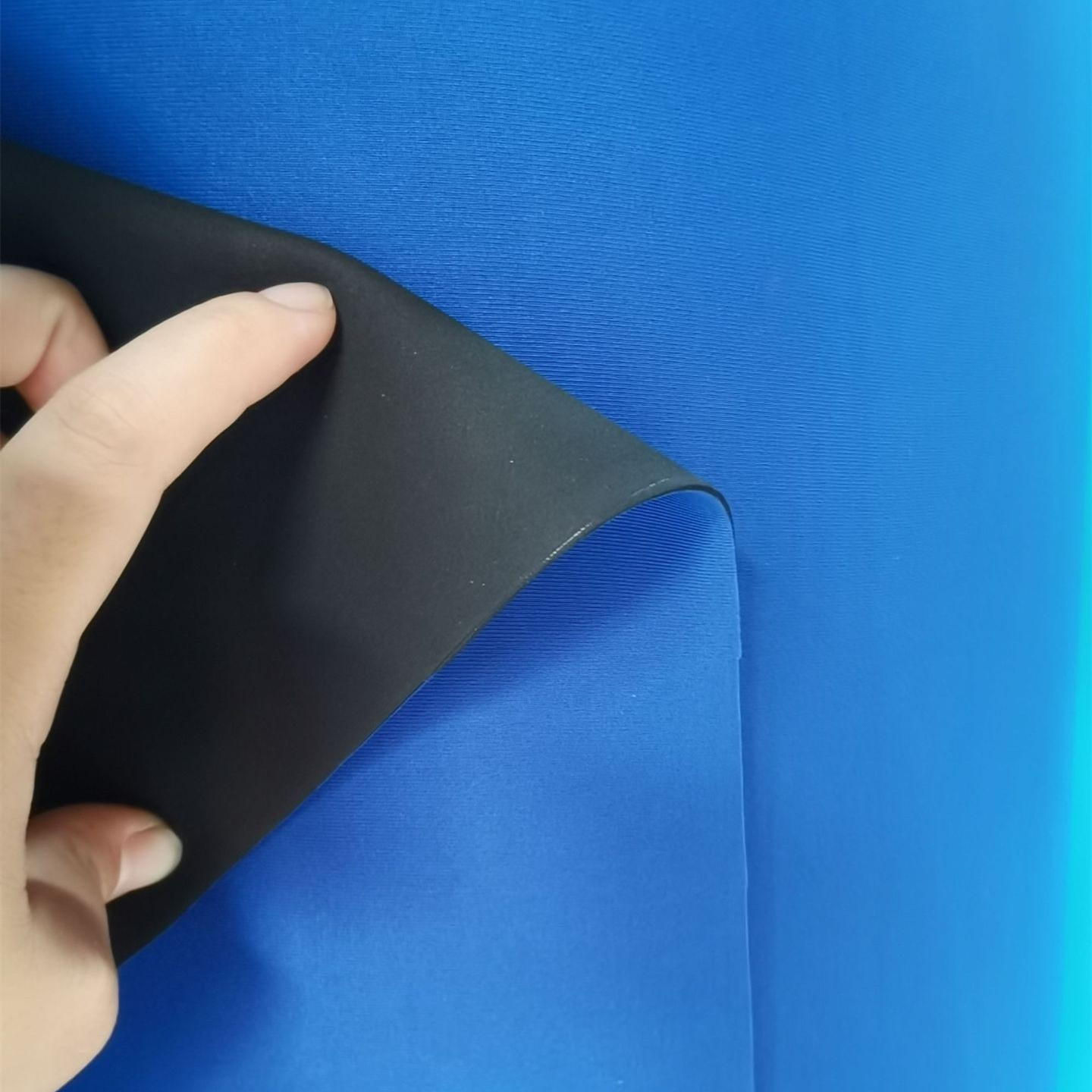 厂家直销2.2mm宝蓝单面复合2.0夹层黑SBR 可做电脑包化妆包