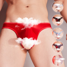 新款情趣内衣跨境性感光泽丝滑时尚低腰薄透激情男士同志情趣内裤