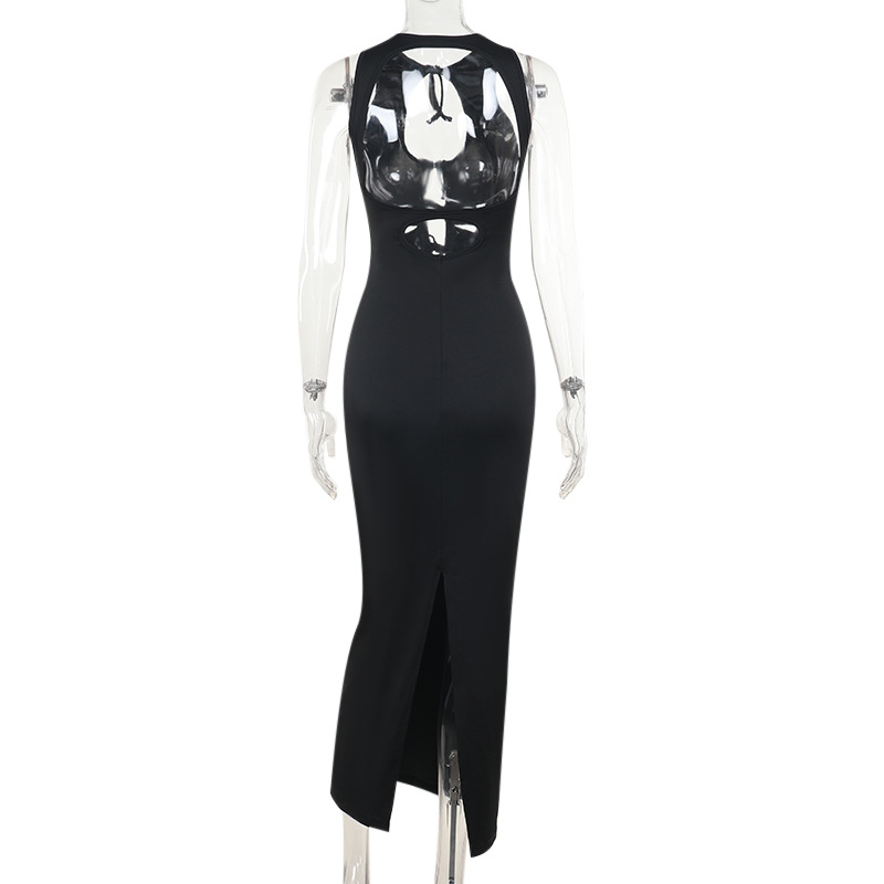 Fall Maxi Dress Street Sexy Sexy Cutout Lace up Sleeveless Dress