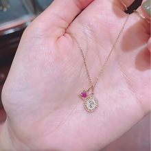 阿卡朵硬币徽章双面吊坠项链 925纯银复古雪绒花精致项饰一件代发