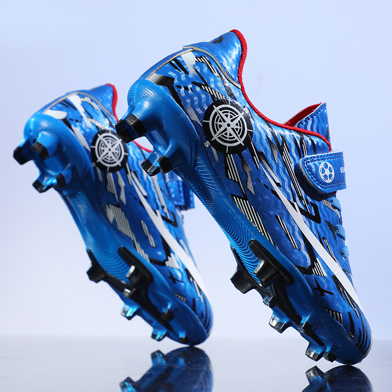 ShoeGlobe In Stock Cross-Border Soccer For Men With Velcro TF Cleats Long Student Youth Training Shoes Competition Spikes_voghion.com